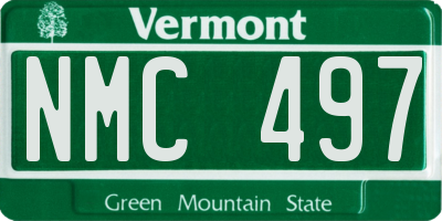 VT license plate NMC497