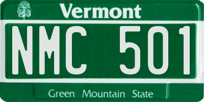VT license plate NMC501