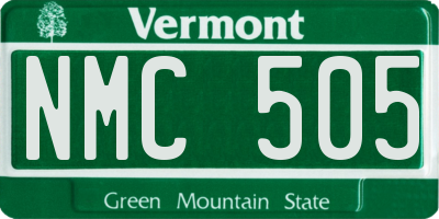 VT license plate NMC505