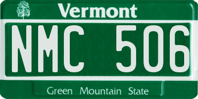 VT license plate NMC506
