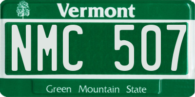 VT license plate NMC507