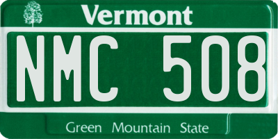 VT license plate NMC508