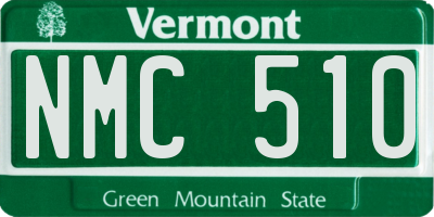 VT license plate NMC510