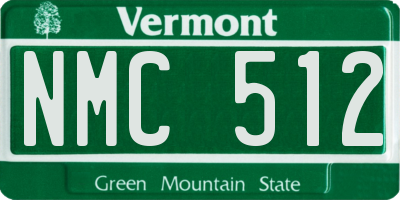 VT license plate NMC512