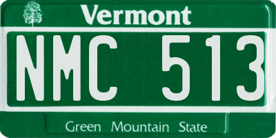 VT license plate NMC513