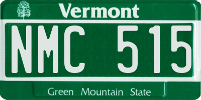 VT license plate NMC515