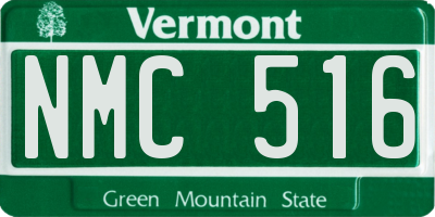 VT license plate NMC516