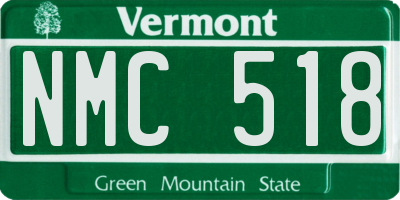 VT license plate NMC518