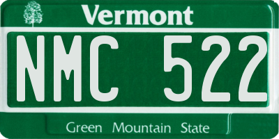 VT license plate NMC522