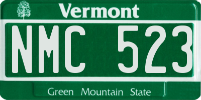 VT license plate NMC523