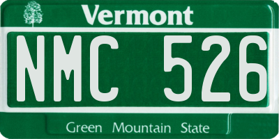 VT license plate NMC526
