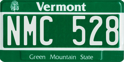 VT license plate NMC528