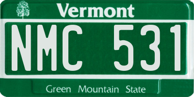 VT license plate NMC531