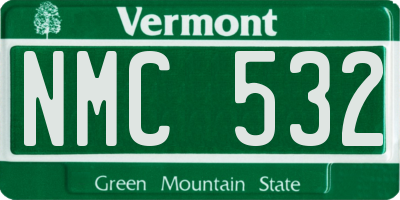 VT license plate NMC532