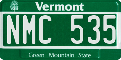 VT license plate NMC535