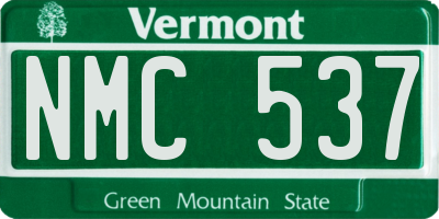 VT license plate NMC537