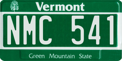 VT license plate NMC541