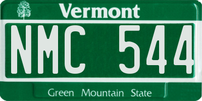 VT license plate NMC544