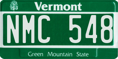 VT license plate NMC548
