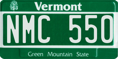 VT license plate NMC550