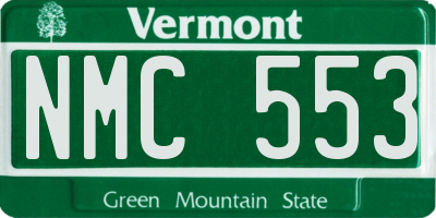 VT license plate NMC553