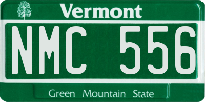 VT license plate NMC556