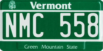 VT license plate NMC558