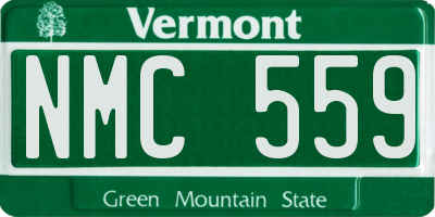 VT license plate NMC559