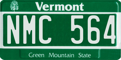 VT license plate NMC564