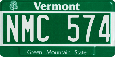 VT license plate NMC574