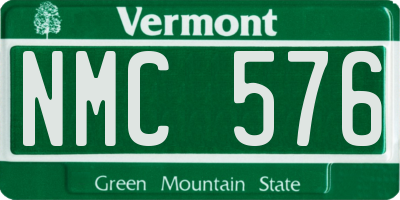 VT license plate NMC576
