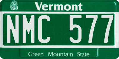 VT license plate NMC577