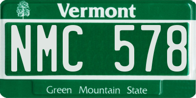 VT license plate NMC578