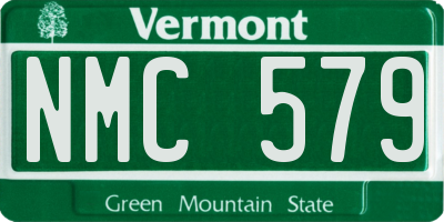 VT license plate NMC579