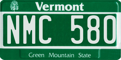 VT license plate NMC580