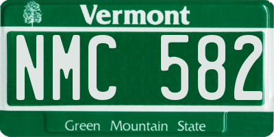 VT license plate NMC582