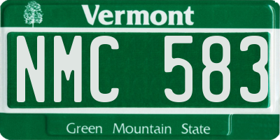 VT license plate NMC583