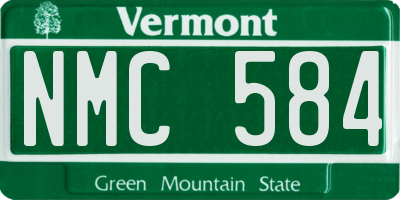 VT license plate NMC584