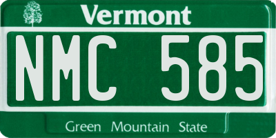 VT license plate NMC585