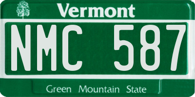 VT license plate NMC587