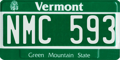 VT license plate NMC593