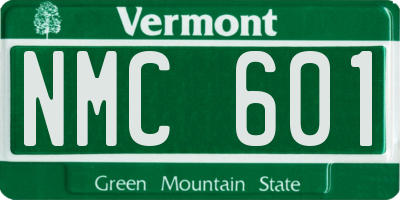 VT license plate NMC601