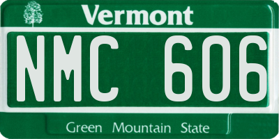 VT license plate NMC606