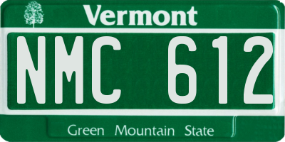 VT license plate NMC612