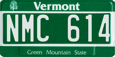 VT license plate NMC614