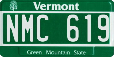 VT license plate NMC619