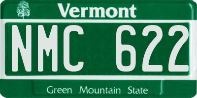 VT license plate NMC622