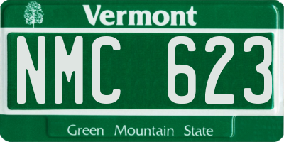 VT license plate NMC623