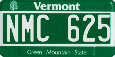 VT license plate NMC625