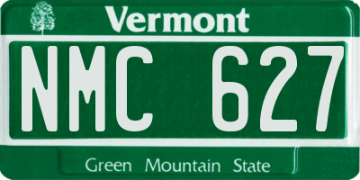 VT license plate NMC627